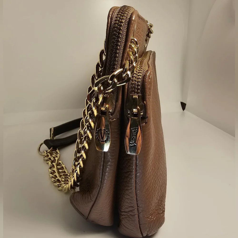 Valentina Brown Leather Shoulder Bag